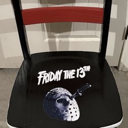 Custom Friday the 13th Wooden Chair Jason Voorhees