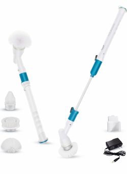 YOUKADA Electric Spin Scrubber, Cordless Super Power Scrubber, Cleaning Brush for Kitchen, Bathroom, Living Room (Blue)
