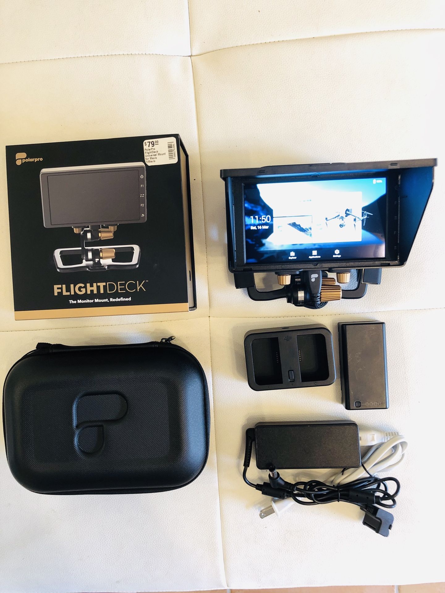 DJI CrystalSky 5.5” with 2 batteries plus many Polarpro Accessories