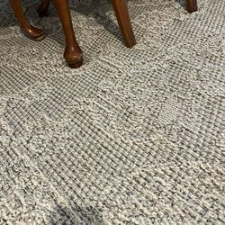 Grey Textured Area Rug Carpet Almost New