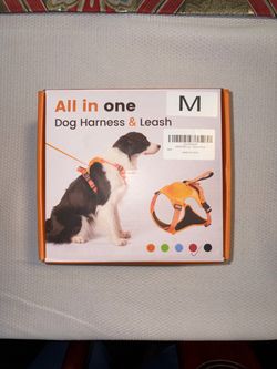 2-in-1 No Pull Dog Harness & Leash w/ Auto Lock, Reflective Strap - Adjustable for Medium Dogs