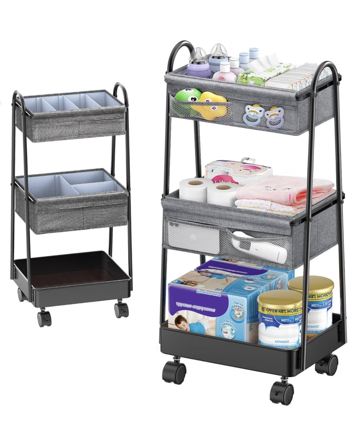 3 Tier Rolling Cart - Baby DiaperŲµ