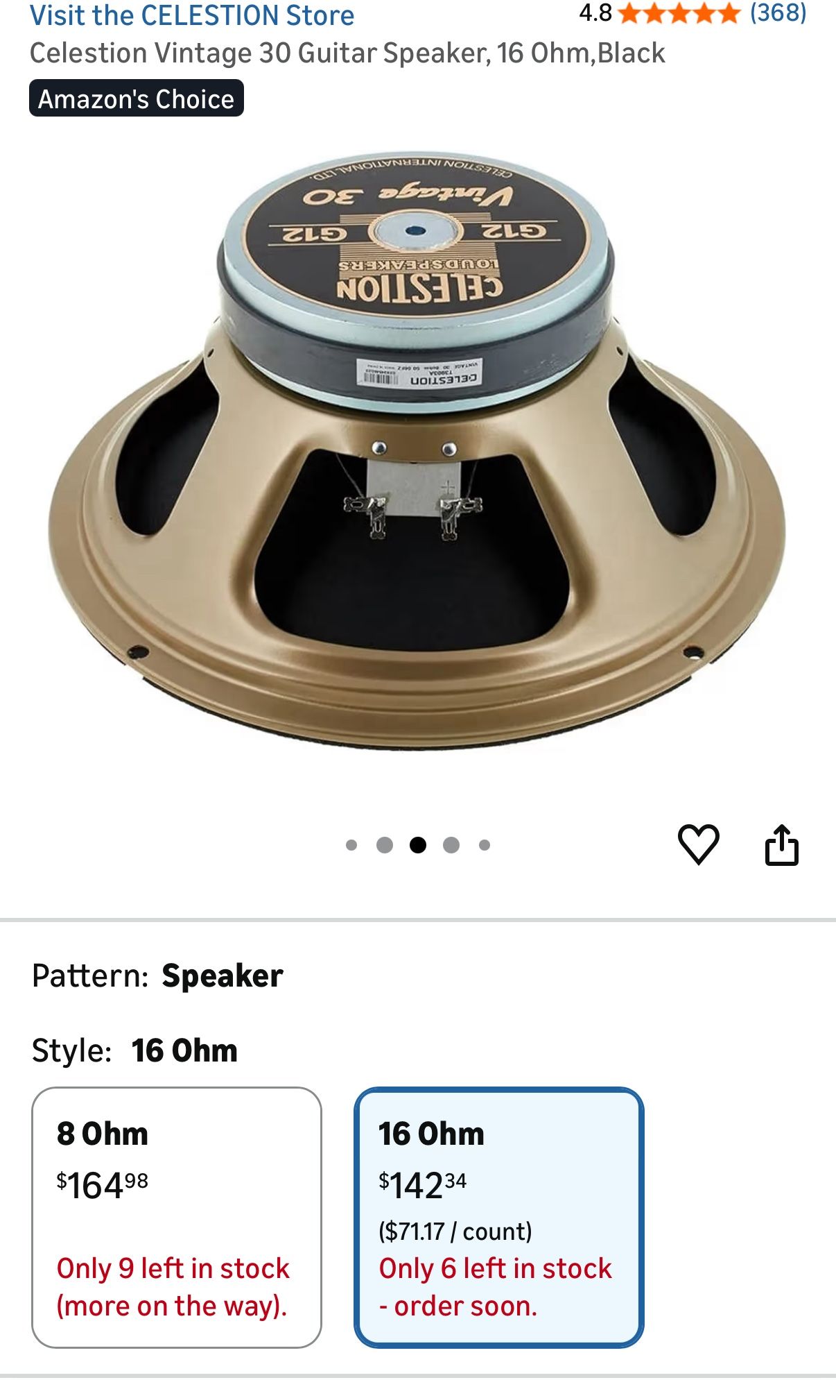 Celestion Vintage 30 16 Ohm - 60 Watt