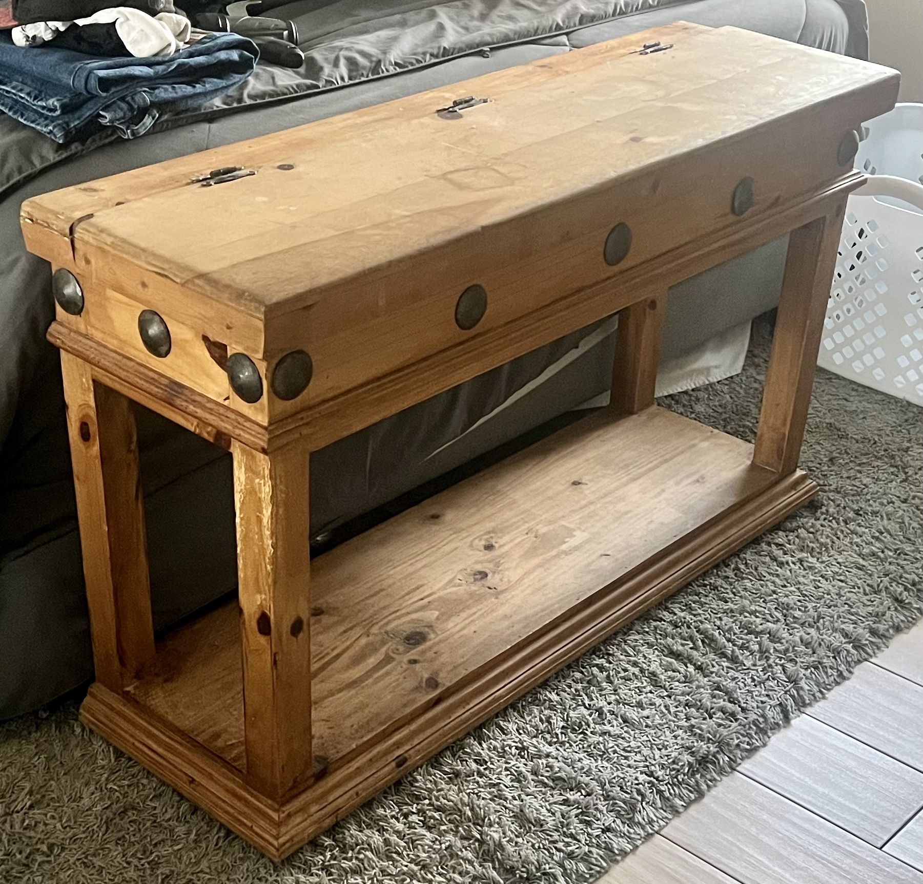 Wood Console With Storage