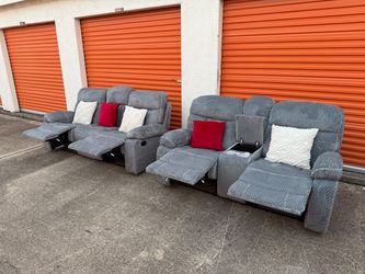 Set Color Gris 🩶🩶 Reclinable Está Nueva En Sus Cajas Precio Firme No Delivery