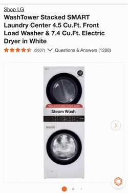 LG WashTower Stacked Washer & Electric Dryer
