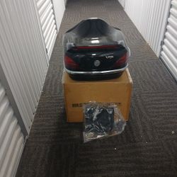 Motor Cycle Trunk V. I. P. Locking Black New With Mounting Brakets
