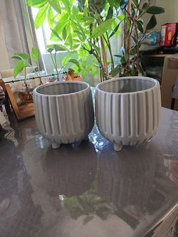 Set Of 2 Small Ceramic Planters