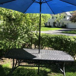 Large Patio Table and Umbrella 