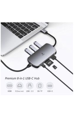 8 in 1 type C usb hub for iPad and MacBook