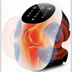 New-Cordless 360° Knee Massager with 1-Second Heat & Red Light Therapy for Joint Pain Relief, 3 Intensities Ideal for Athletes, Seniors, Active Adults