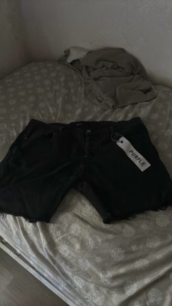 Purple jeans shorts