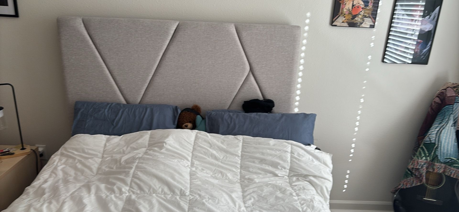 American Family Furniture Grey Bed Frame And Headboard