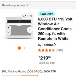 Toshiba Window Air Conditioner - 6000BTU