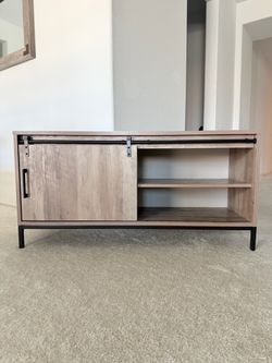 Modern Farmhouse TV Stand / Media Console with Sliding Barn Door