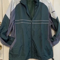 Reebok Mens Sz L Performer Jacket Water Resistant Lightweigt Lined Windbreaker