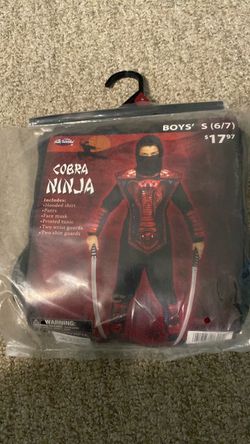New Cobra Ninja Boys Halloween Costume Size S (6/7)