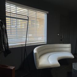 mid-century inspired crescent sofa