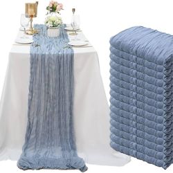 24Pack Cheesecloth Table Runner 6FT Cheese Cloth Table Runner 20 x72 Inch Boho Table Runners Long Table Cover for Wedding Engagement Birthday Party Br