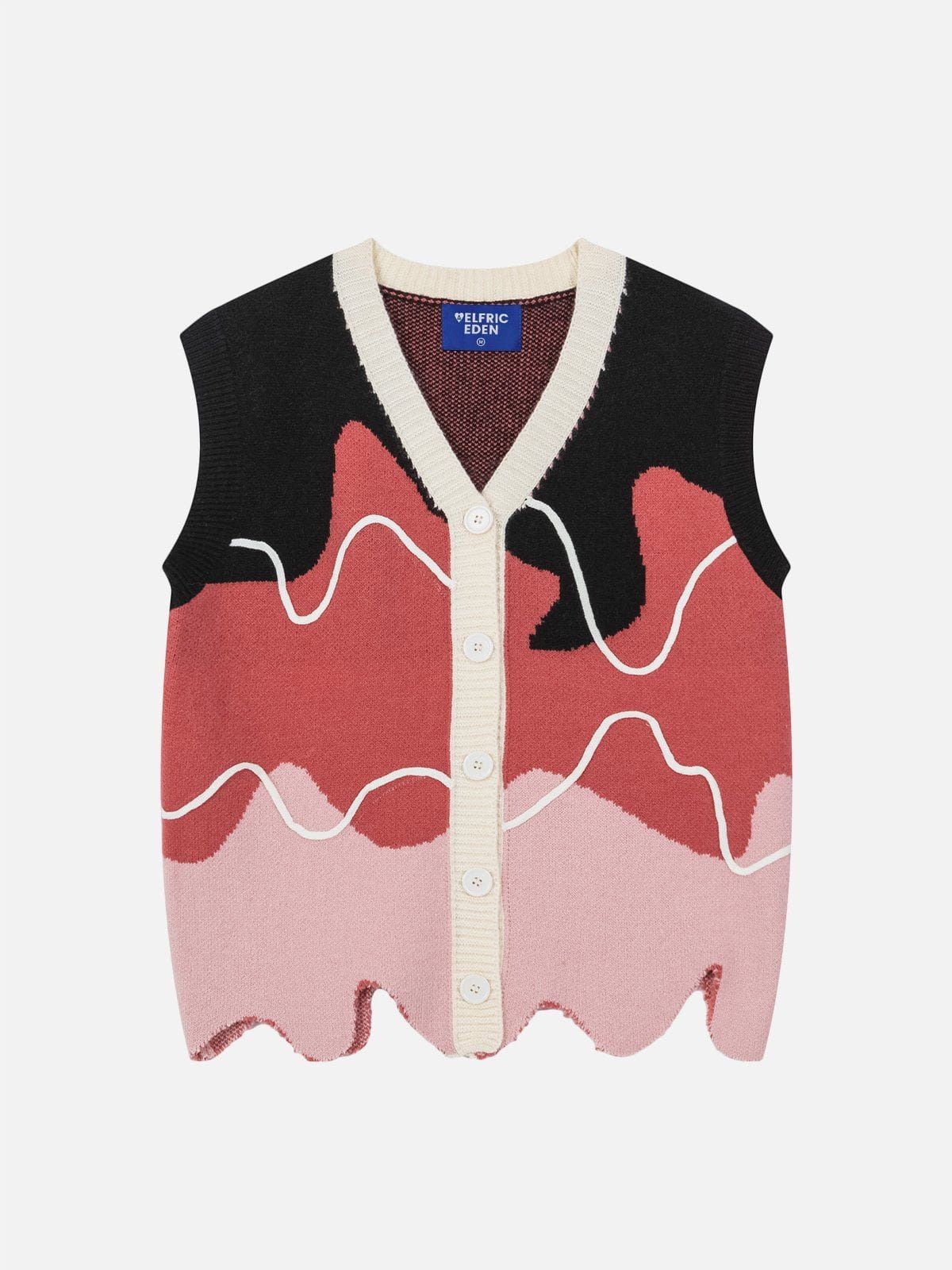 AELFRIC EDEN IRREGULAR COLOR BLOCKING SWEATER VEST