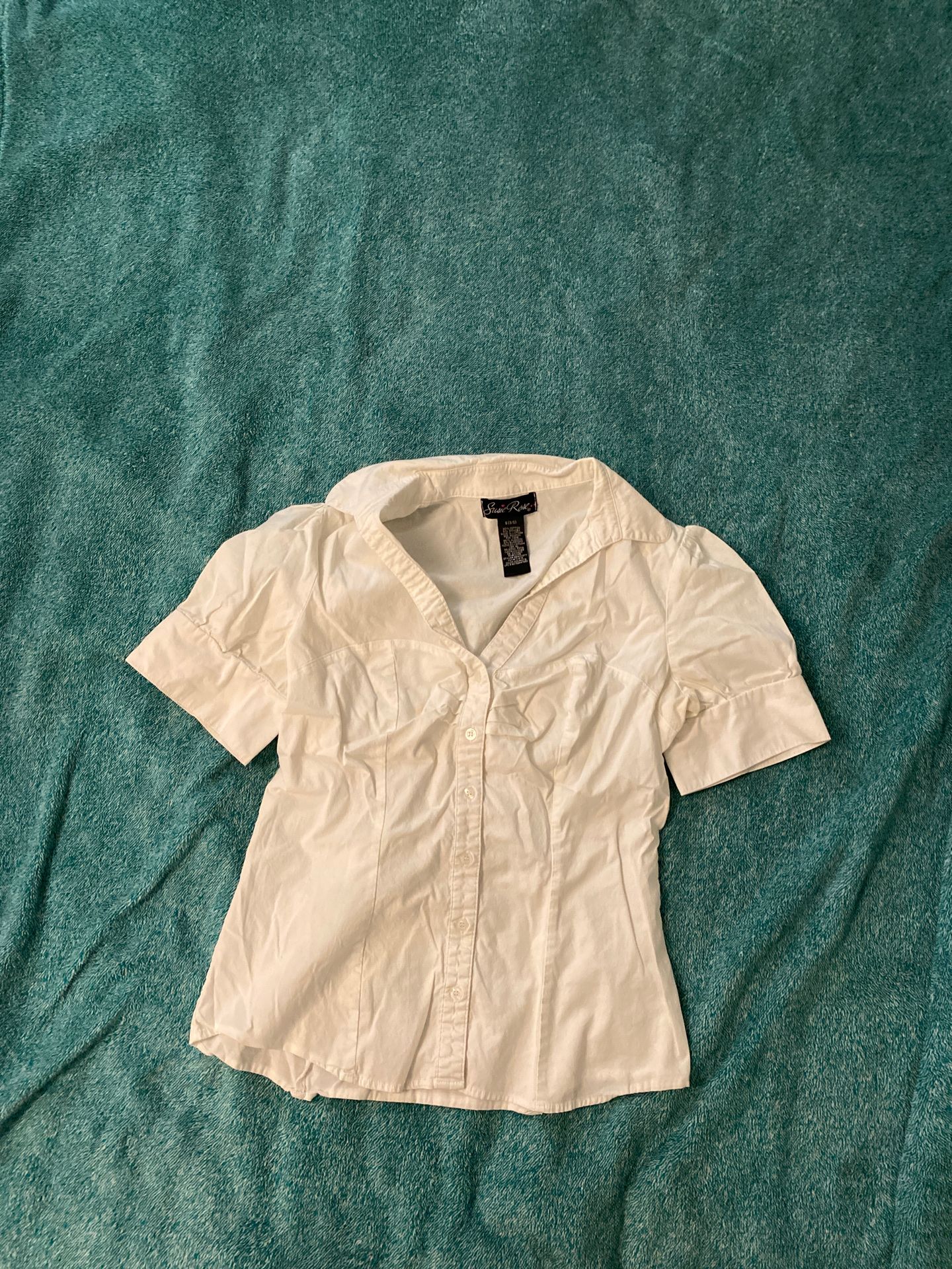 Susie Rose Short-Sleeve White Dress Shirt - Women’s Size S (3/5)