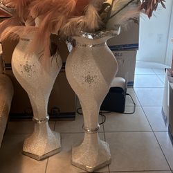 White glam Vases