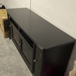 Tv Stand.  Black Wood 