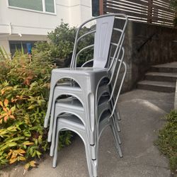 Chairs - Metal -Grey 