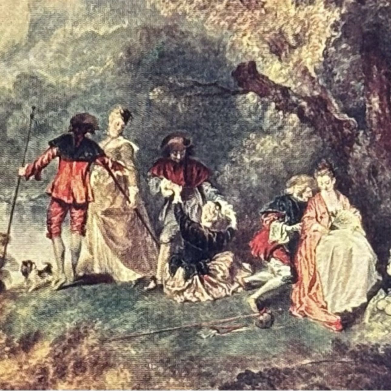 EMBARKMENT FOR CYTHERA French Jean-Antoine Watteau Fine Art Print 1900’s Vintage Antique Original London England Printed Collectible France ARTIST PA
