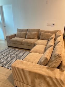 Large Corduroy Sectional Sofa