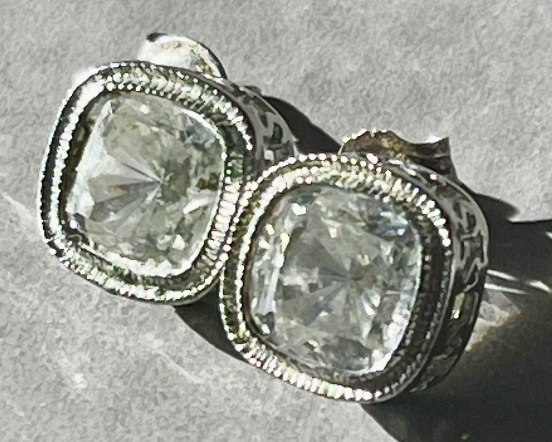 Monique Square CZ Stud Earrings
