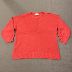 Old Navy Textured Have a Heart Crew Neck Tunic Length Sweater Red XL 