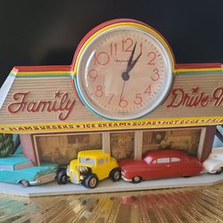 Vintage Family Drive-In/Diner Wall Clock