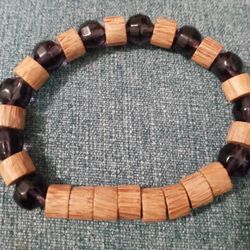 Mens Wood Bead Bracelet
