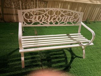 White Welcome Bench