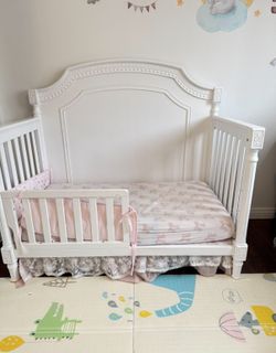 Evolur Julienne Convertible Crib With Mattress And Toddler Rail