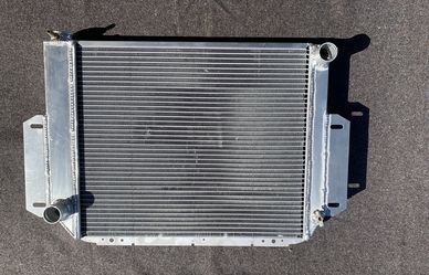 Aluminum radiator for AMC V8 in a Jeep CJ.