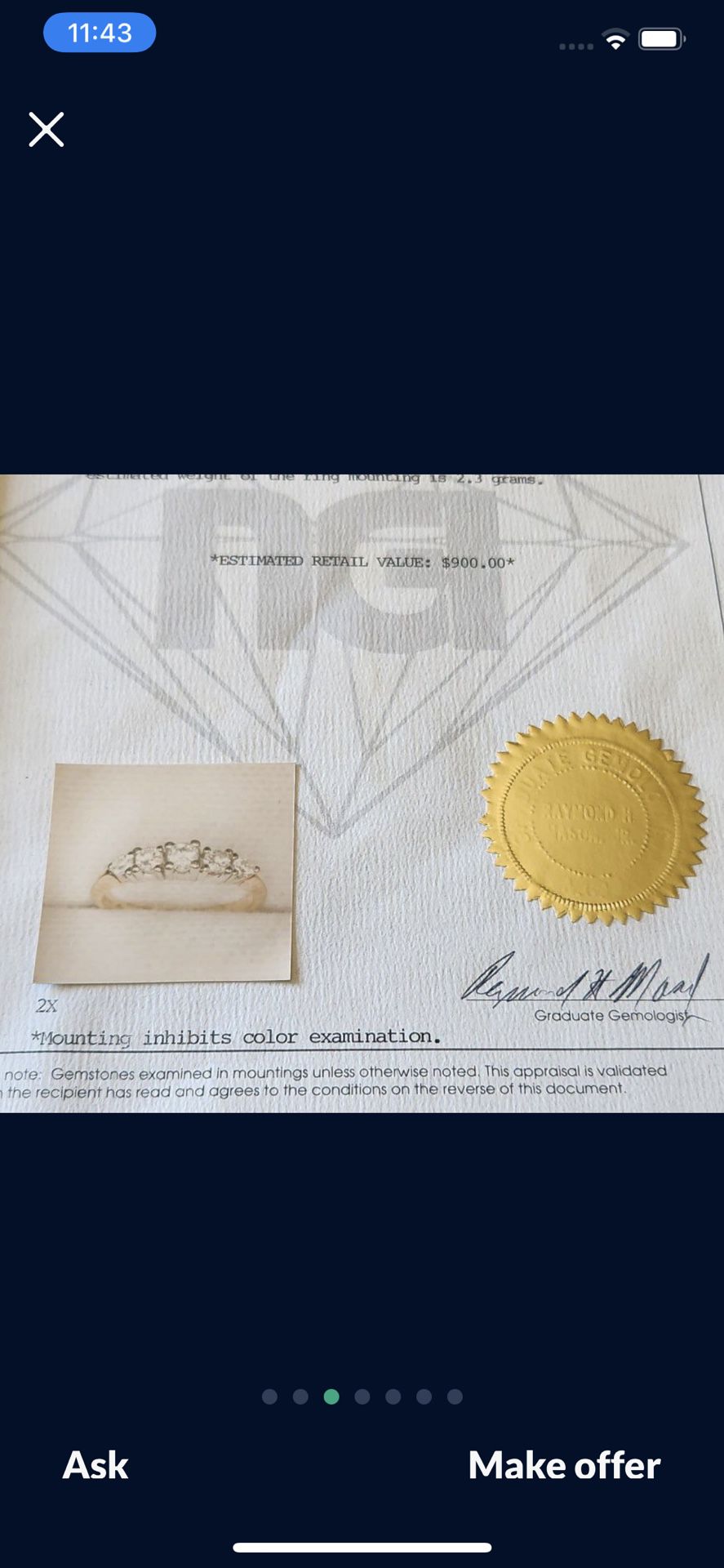 Diamond Ring With NGI Cert 