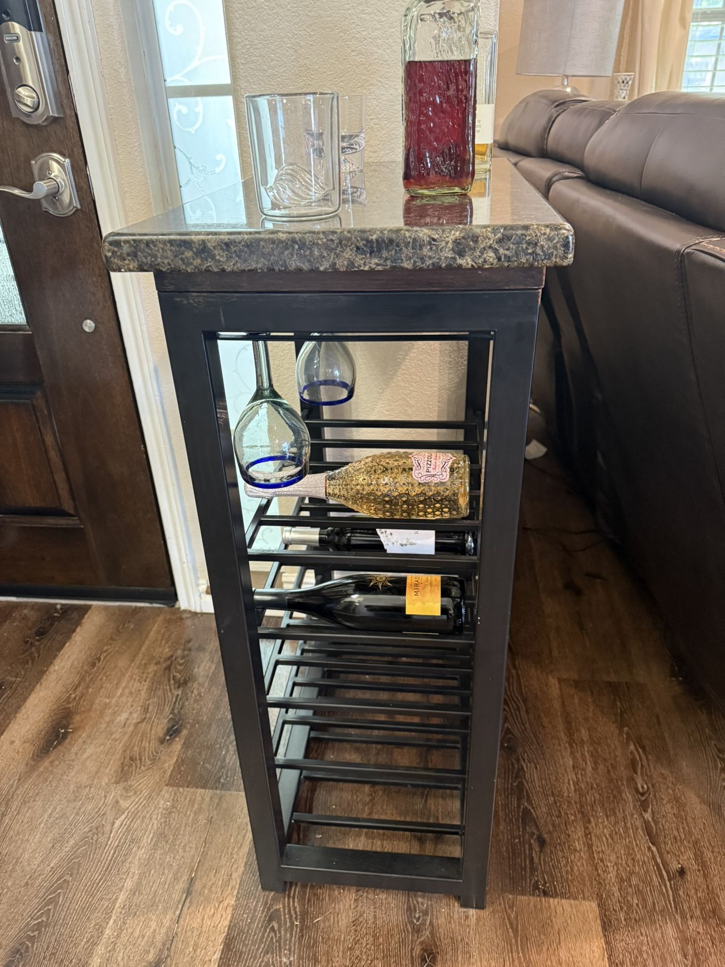 Wood And Stone Wine Rack