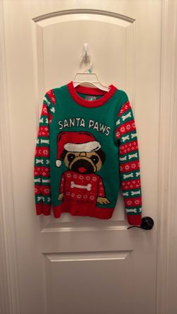 Christmas sweater pug youth large