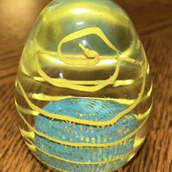 Glass Egg Paperweight 