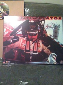 Dale Earnheart poster on wooden wall hanger