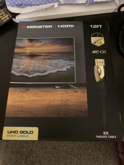 Monster 12ft 4K UHD Gold High-Speed HDMI Gold-tipped Cable