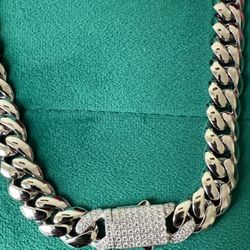 14K White Gold Filled Cuban Chain 185 14mm 24 Inches
