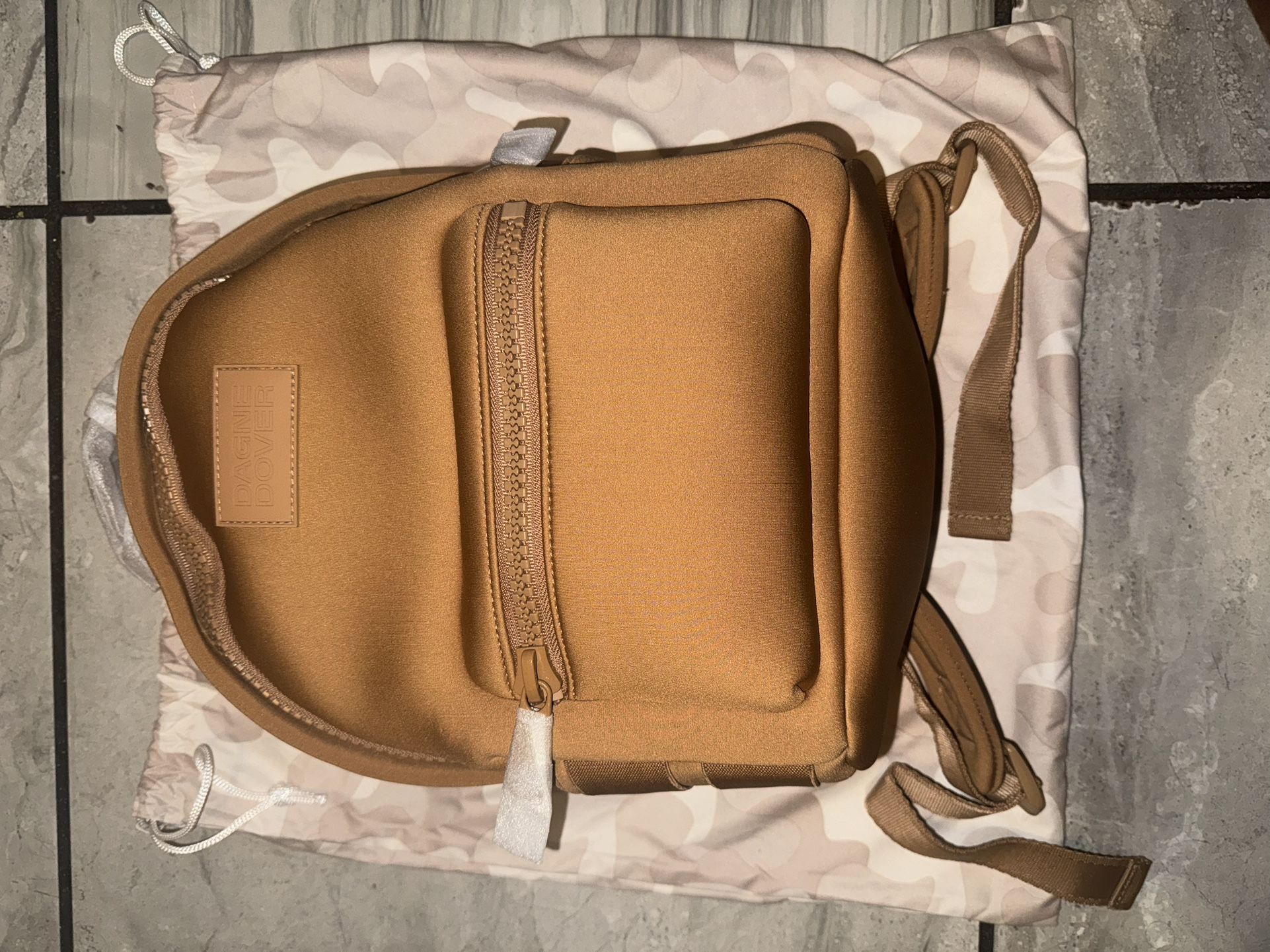 DAGNE DOVER DAKOTA NEOPRENE BACKPACK IN CAMEL