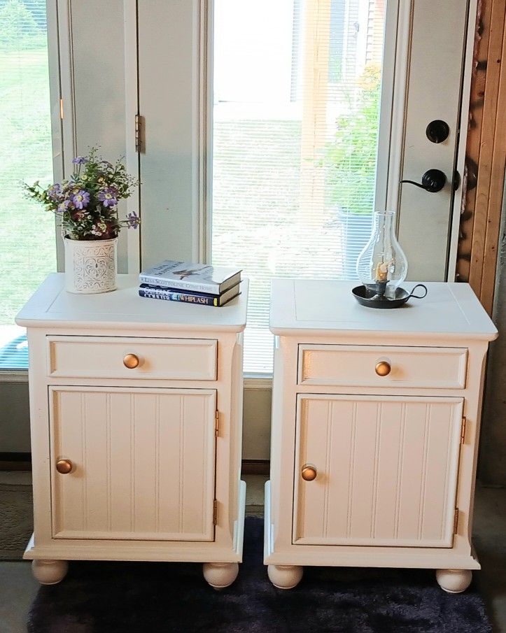 2 Solid Wood Freshly Painted Nightstands