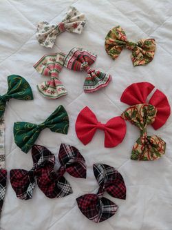 Holiday handmade girls hair bows.