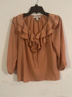 Forever 21 Ruffled V Neck Top 