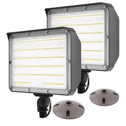 2Pack Dusk to Dawn Outdoor 100W LED Flood Light with Knuckle 