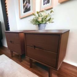 Mid Century Nightstands Pair